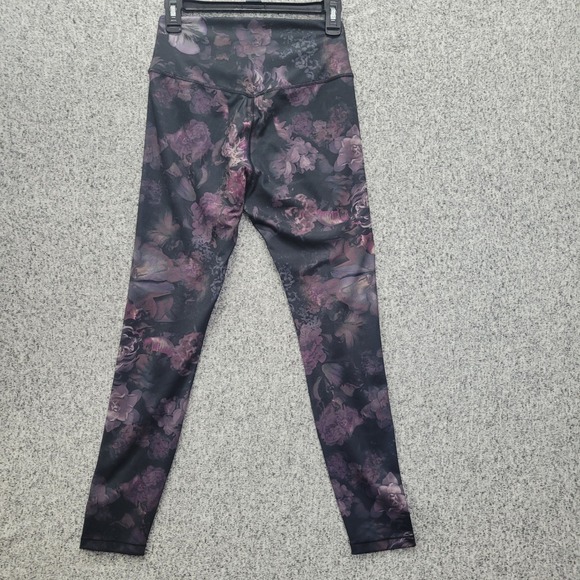 Lole‎ Women Floral Print Active Leggings Black Purple Size Small Yoga Athletic - Picture 6 of 9